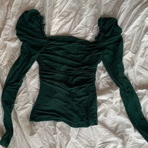 Forest green mesh top